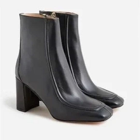 Square-toed ankle boots in Italian leather Sz8.5 - Picture 1 of 11